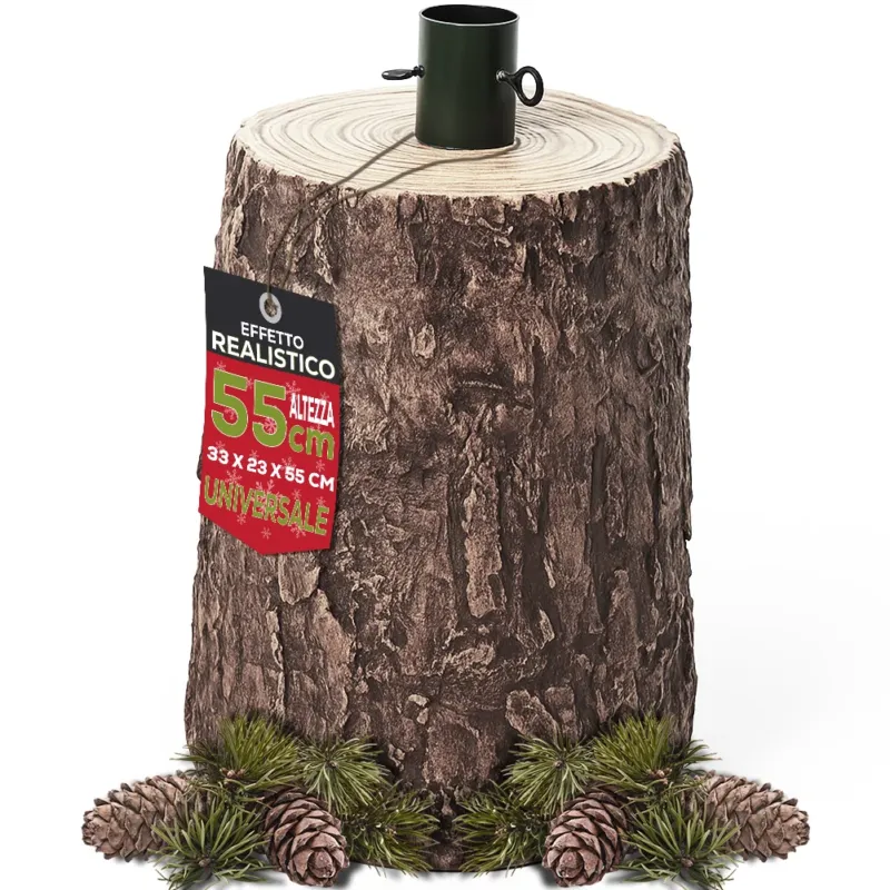 Must-Have Base Supporto per Albero di Natale Tronco Natalizio 55 cm Realistico Universale