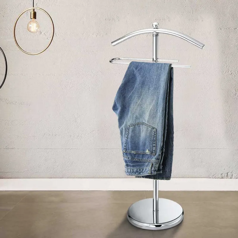 Stand Appendiabiti Servomuto da Pavimento in Acciaio Cromato Altezza 119 cm Nuovo Arrivo