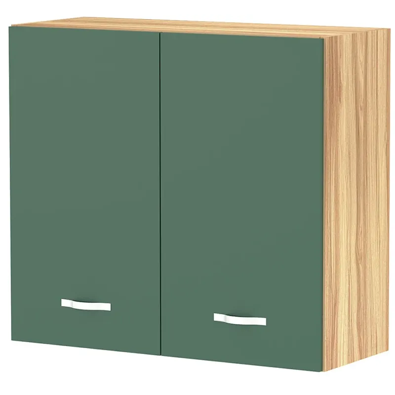 Sconto Pensile da Cucina Armadio Sospeso da Parete Doppia Anta in Legno Colore Verde