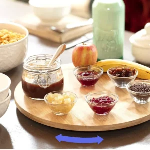 Piatto Girevole Da tavola in Bambù Tagliere in Legno 40 cm Aperitivi Antipasti Pagamento Sicuro