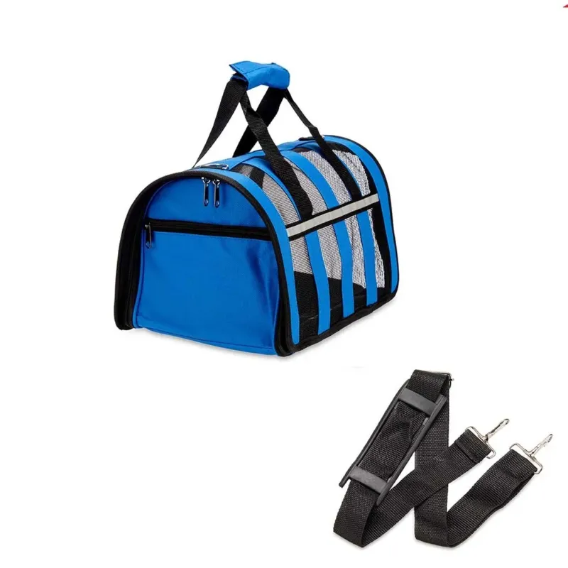 Trasportino Da Viaggio Animali Idrorepellente con Maniglia Tracolla 23x35 H22cm Popolare