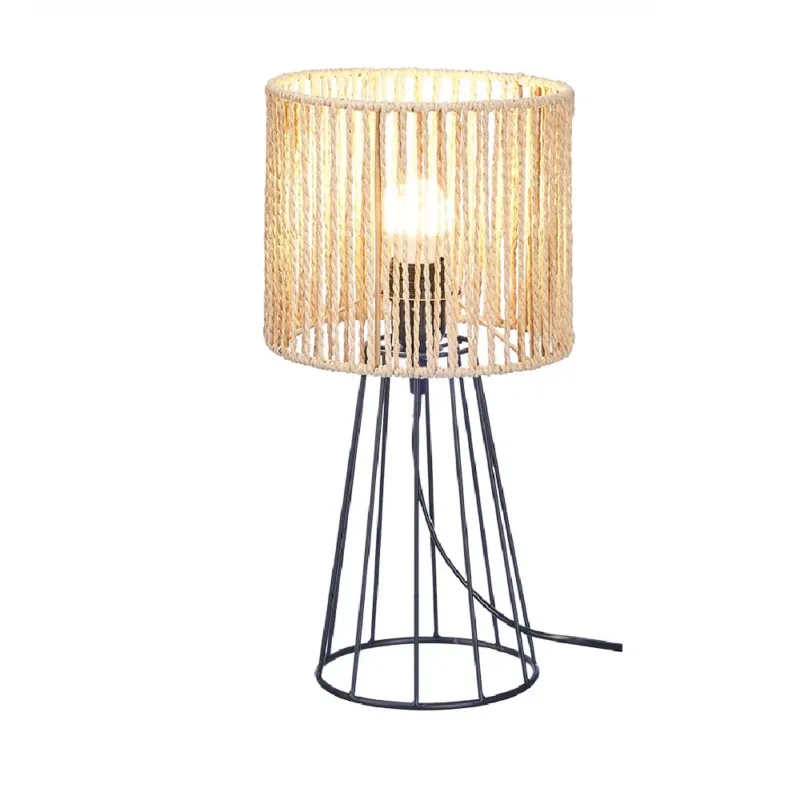 Lampada in Metallo e Corda Lume E27 max 40watt 20x17 H 39 cm Design Moderno Esclusivo
