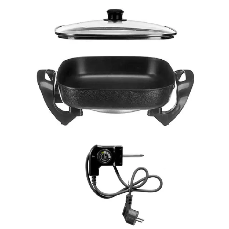 Reso Gratuito Padella Piastra Elettrica 1500W Antiaderente 30x30cm Pizza Paella Grill