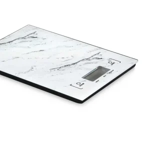 Bilancia Cucina Digitale Ultra sottile Vetro Effetto Marmo 5KG 20x14cm Bianco Direttamente Dal Produttore