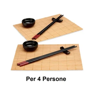 Affare Set Completo Sushi per 4 Persone In Ceramica e Bambù 16 Pezzi cucina