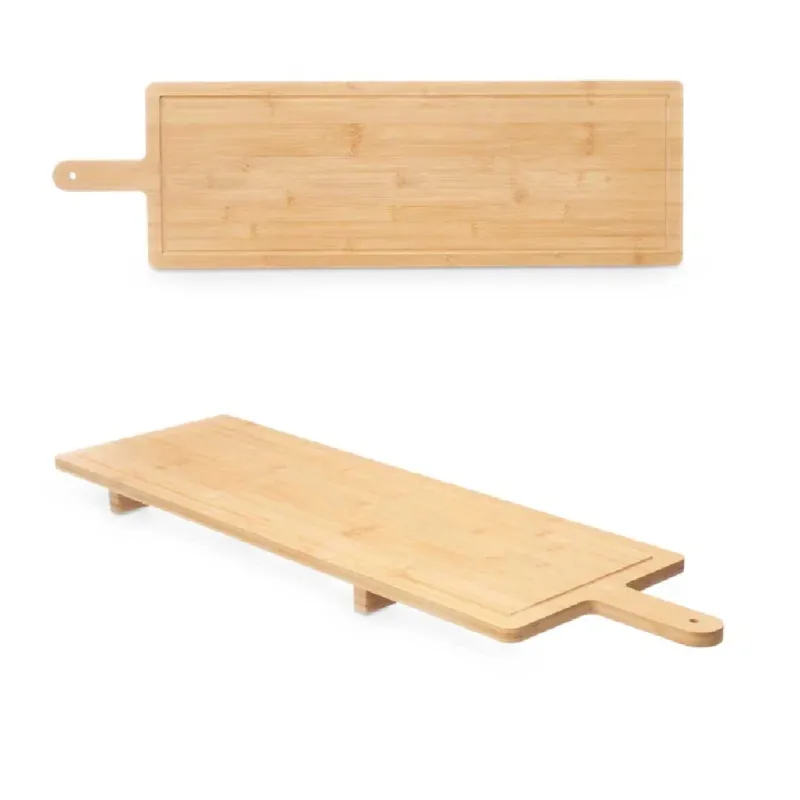 Vassoio Tagliere Grande Aperitivo in Legno di Bambù 88x26cm Colore Naturale Ultime Pezzi