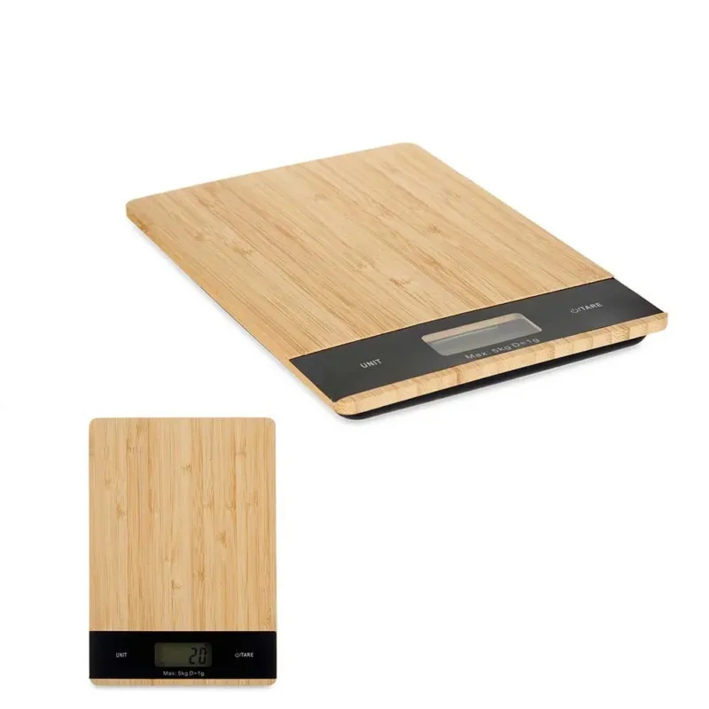 Bilancia da Cucina Digitale Ultra sottile in Legno di Bambù 5KG 21x15cm Touch Must-Have