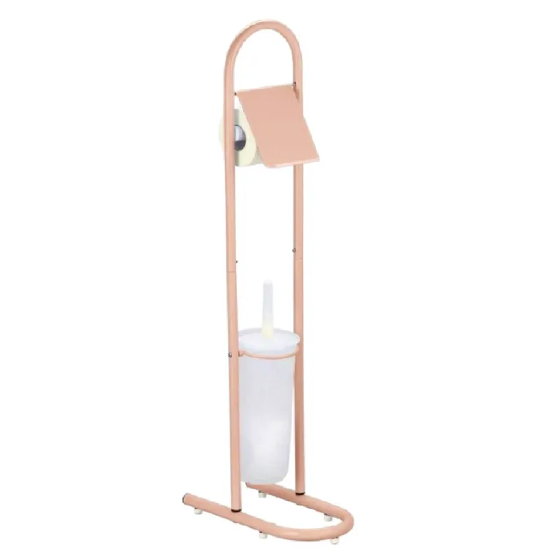 Piantane da Bagno Portarotolo Porta scopino Acciaio Smaltato Rosa Chiaro Offerta Lampo