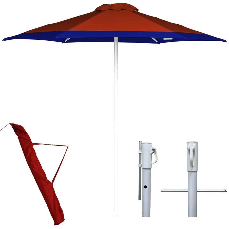 Pagamento Sicuro Ombrellone Mare Spiaggia Giardino Acciaio Inox Grande 220 cm Rosso Custodia