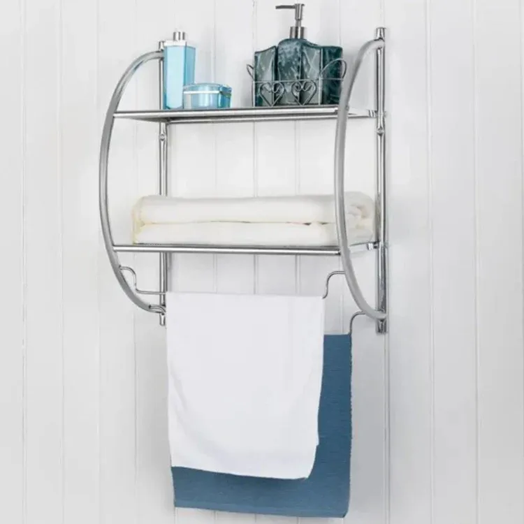 Prezzo Ridotto Porta Asciugamani Bagno Mensola da Parete in Acciaio 2Mensol Porta Oggetti Bagno