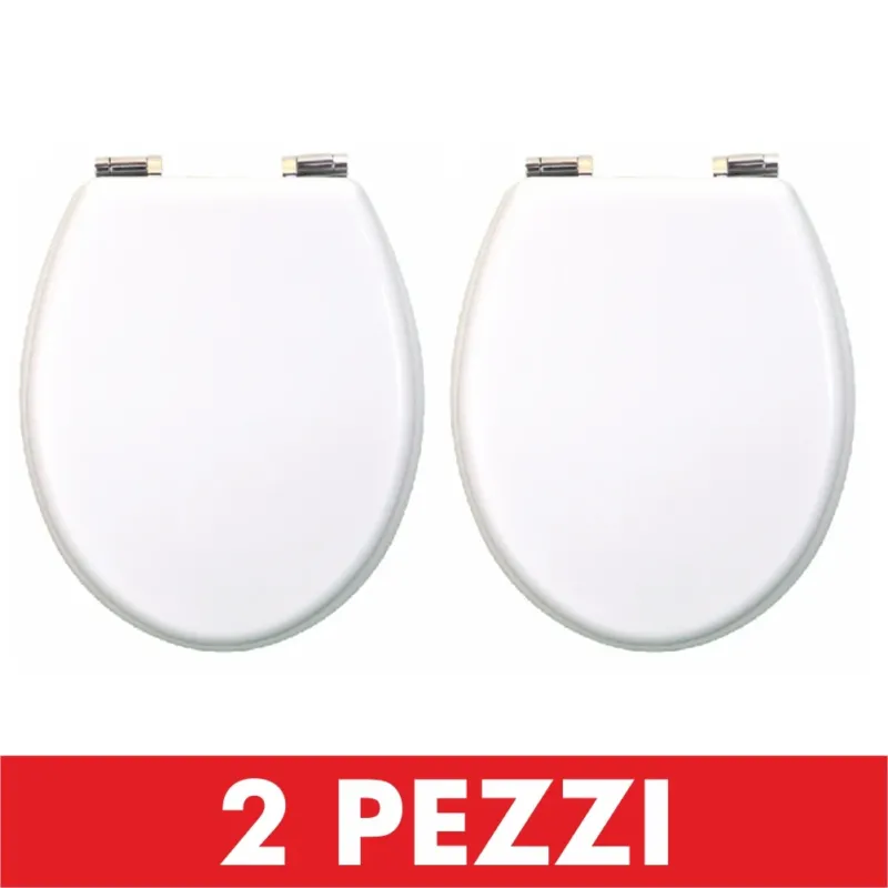 Kit 2 Copri Water Universali in Legno MDF Laccato Lucido Ganci in Acciaio Professionale