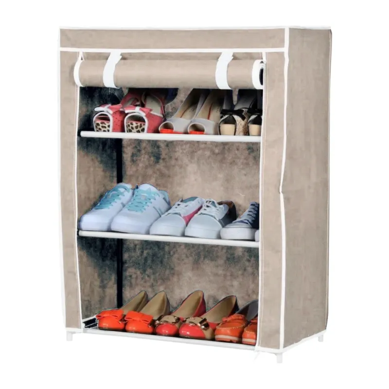 Scarpiera Salvaspazio Ecrù Struttura Metallo Rivestimento TNT 60x30x80h Prezzo Scontato