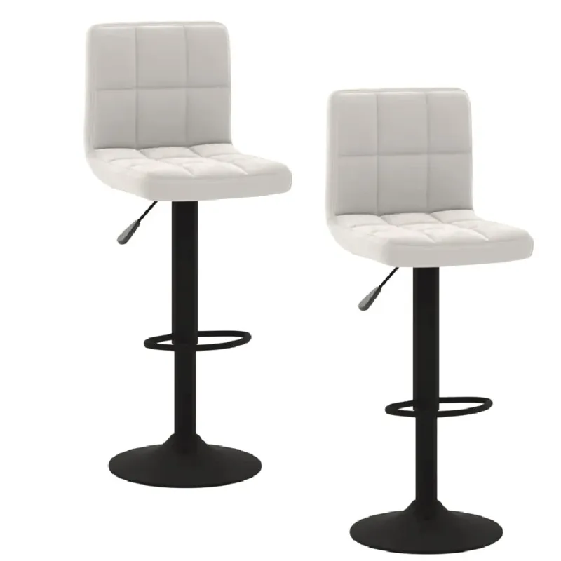 set 2 Sgabelli Nero Bianco Cucina e Bar Pelle Ecologica Imbottita Poggiapiedi Ordina Subito