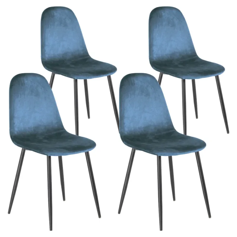 Sedia Poltroncina Blu Set 4pz per Sala da Pranzo Design Moderno e Elegante Super Prezzo