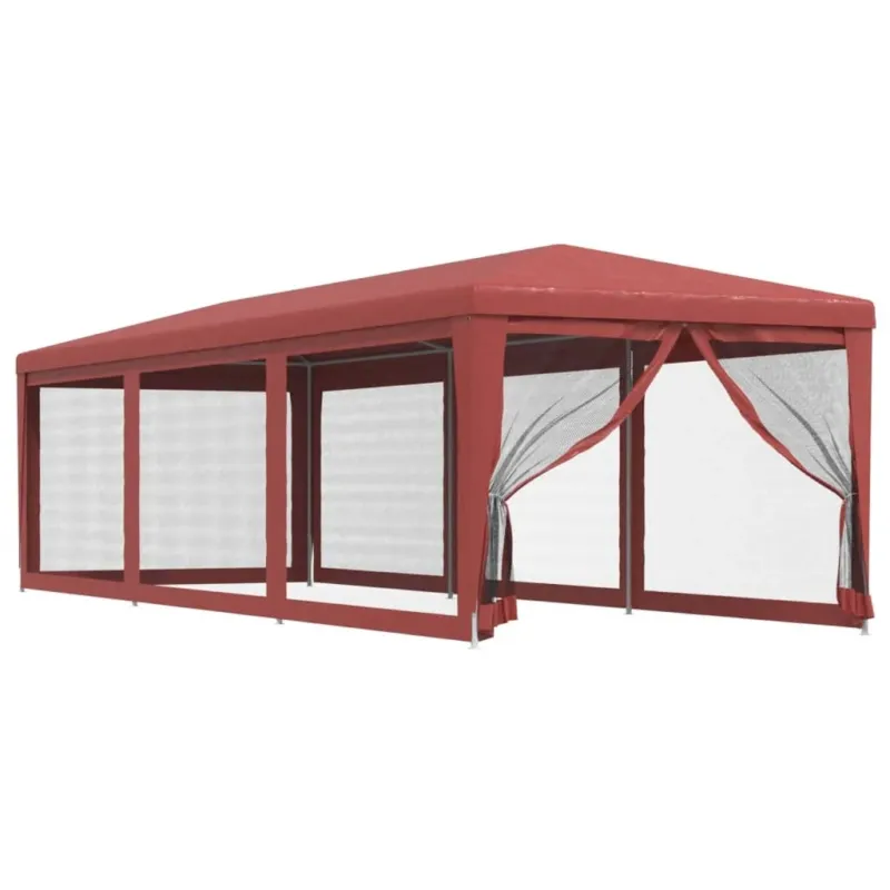 Tenda per Feste con Pareti Laterali in Rete Rossa 3x9 m HDPE 2 m Miglior Prezzo