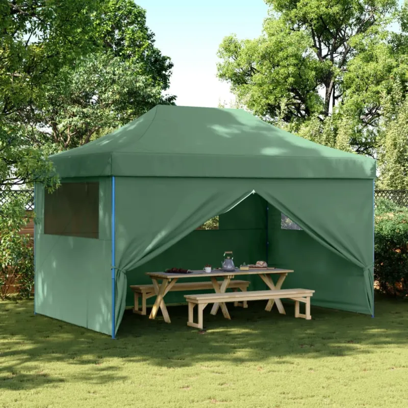 Tendone per Feste Pieghevole Pop-Up con 4 Pareti Verde Prezzo Di Fabbrica