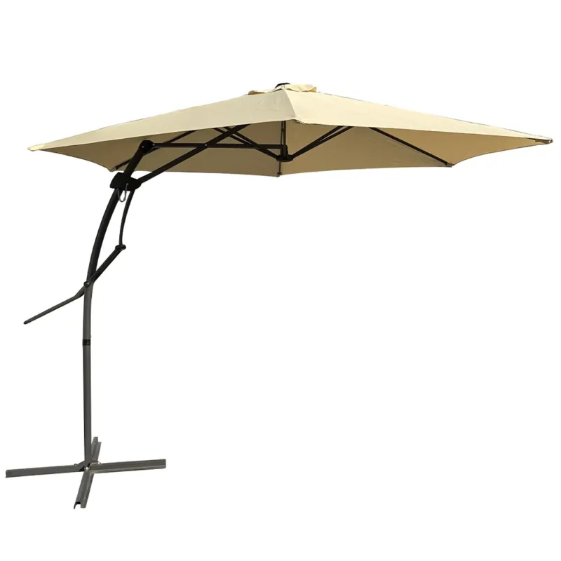 Ombrellone da Giardino Beige Decentrato 3 x 3 Mt Base a Croce e Sistema Air Vent Prezzo Conveniente
