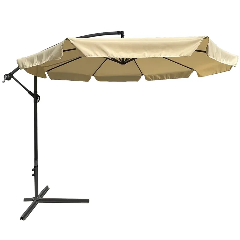 Prezzo Scontato Ombrellone Giardino Decentrato 3x3 Beige Telo con pendente Palo Alluminio Gazebo