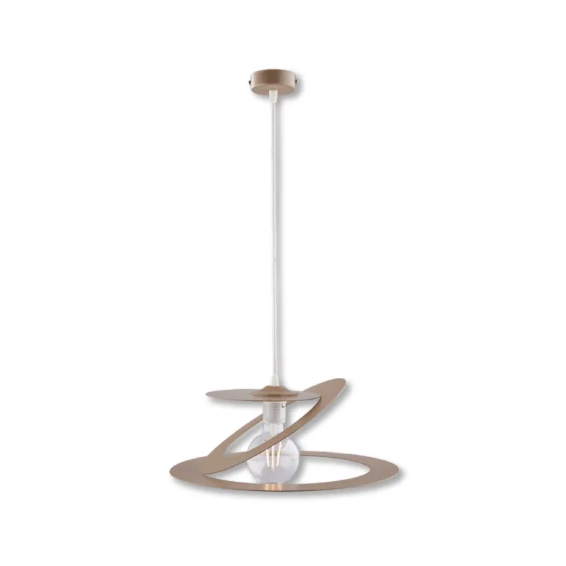 Lampadario a Sospensione 1 Luce in Metallo Verniciato Design Elegante Tortora Più Venduto