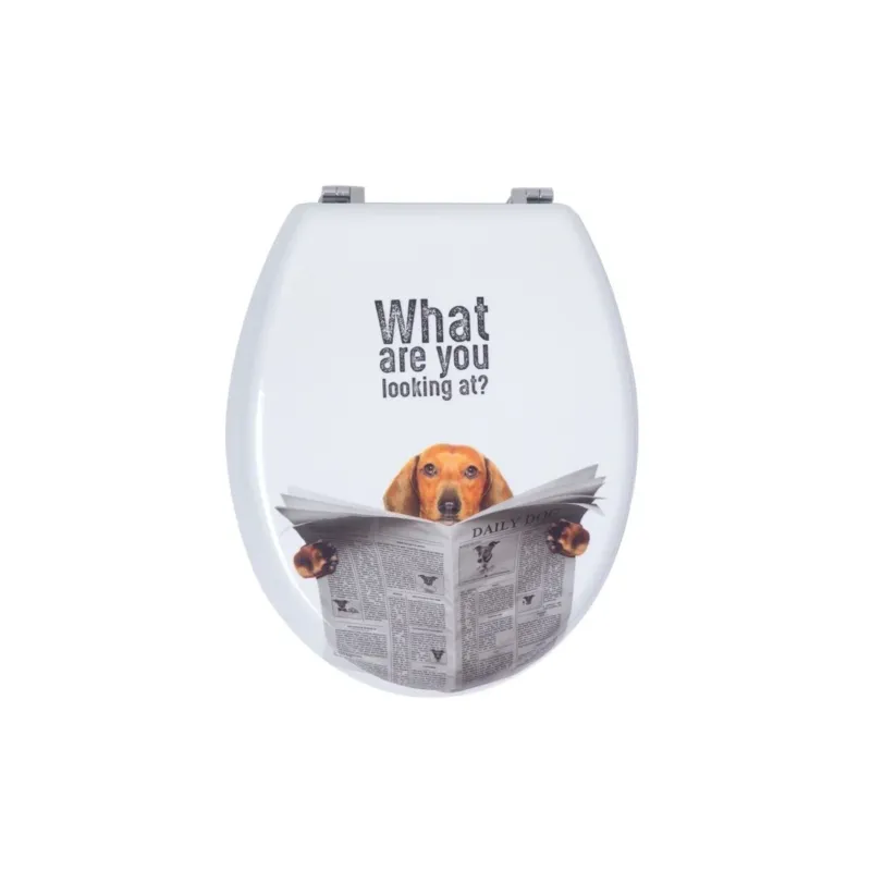 Offerta Del Giorno Copriwater Sedile Tavoletta WC Universale in Legno MDF 44x37.5 cm Design Decoro