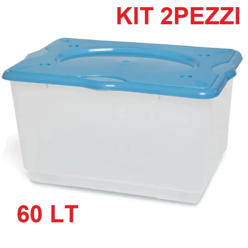 Più Venduto Kit 2pz Scatole Porta Oggetti Sava Spazio Plastica Trasparente 4Ruote 60x40 H33cm