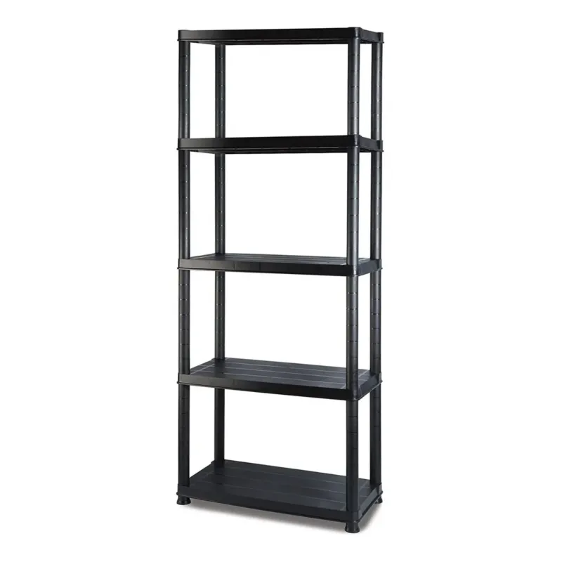 Scaffale a 5 Ripiani Mensola Libreria in Plastica Resistente Nero 61x31x171 cm Soddisfatti O Rimborsati