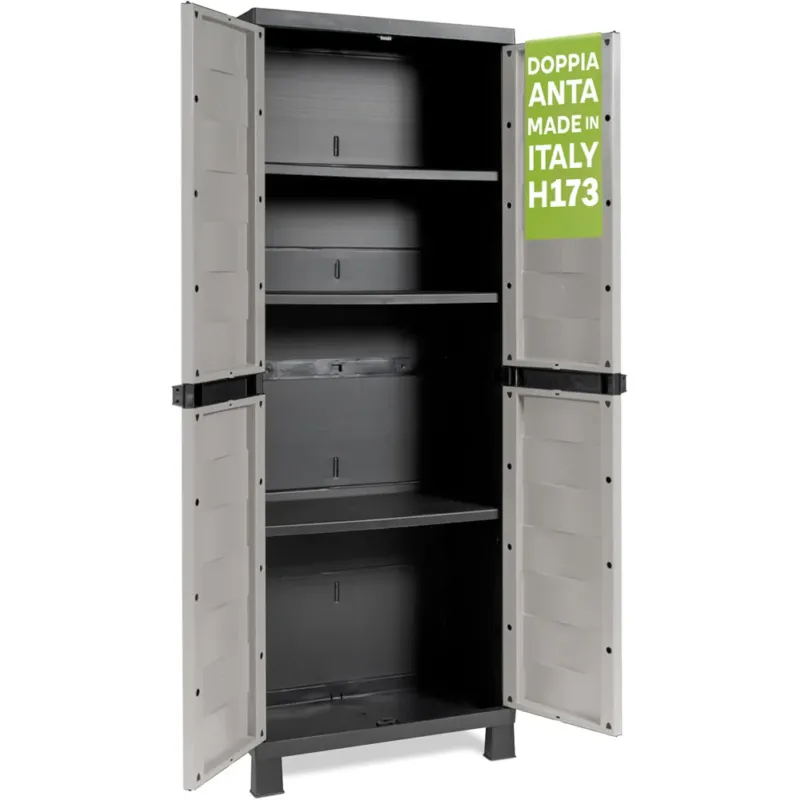 Sconto Mobile Armadio da esterno Tuttopiani in Plastica Dura Doppia Anta 65x37x173 cm