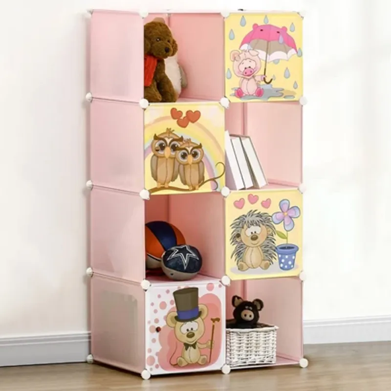 Mobile Scarpiera Modulabile Cameretta Bambini 8 Cubi Salvaspazio Rosa 35x45x35Cm Soddisfatti O Rimborsati
