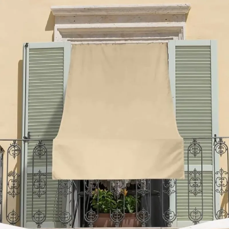 Tenda da Sole Ombreggiante 3x3mt con 20 Occhielli Idrorepellente Versatile Beige Offerta Lampo