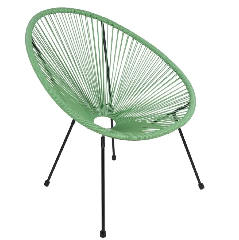 Compra Adesso Sedia Poltrona x 2 in Polyrattan da Interno ed Esterno Design Moderno Verde