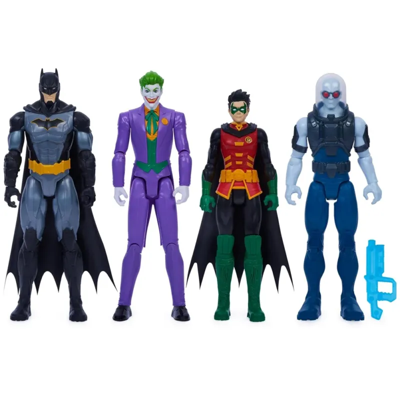 DC Comics Set 4 Action Figure Batman Robin Joker e Mr. Freeze Snodabili 30.5 cm Pagamento Sicuro