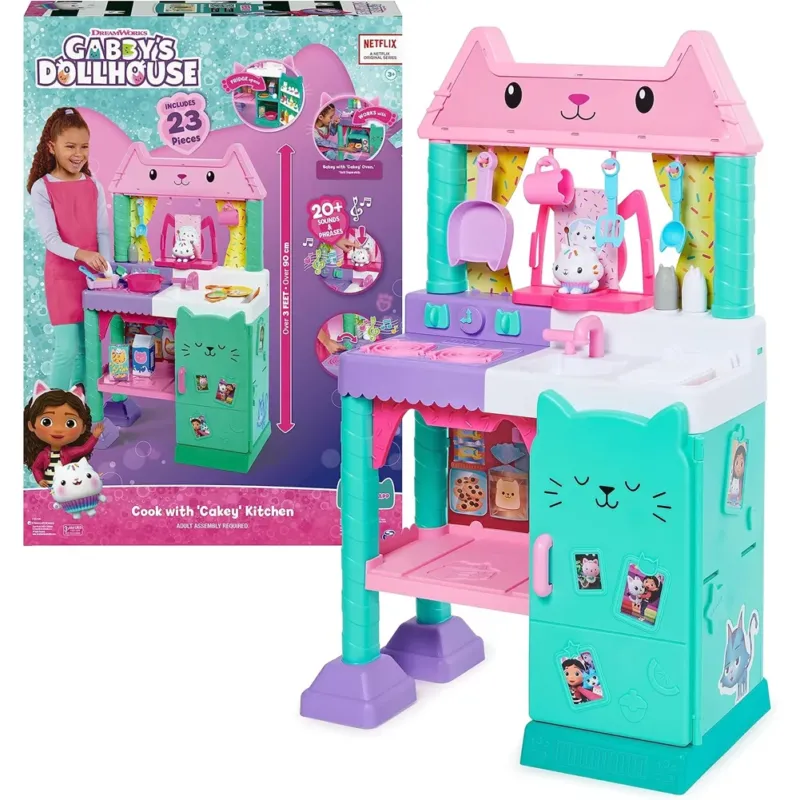 Gabby‘s Dollhouse-Gabby’s Dollhouse Set Cakey con Accessori Cucina Cibo e Suoni Saldi