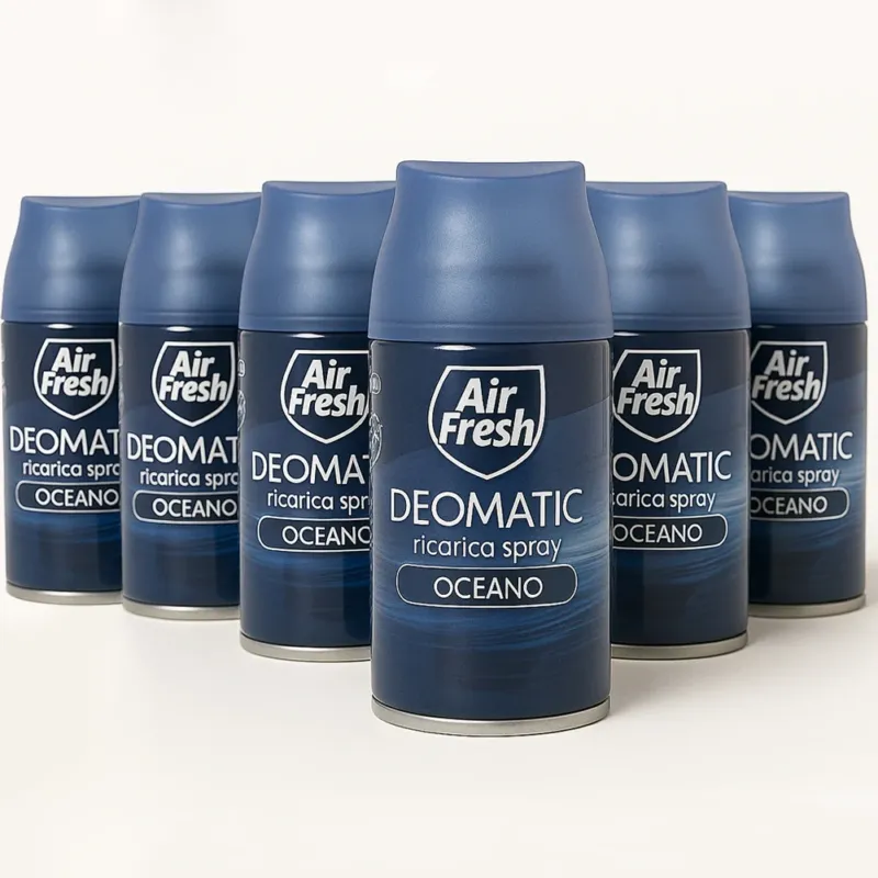 Ordina Subito AIR FRESH Deomatic Set 6 x 250 ml Ricarica Spray Profumatore per Ambiente Oceano