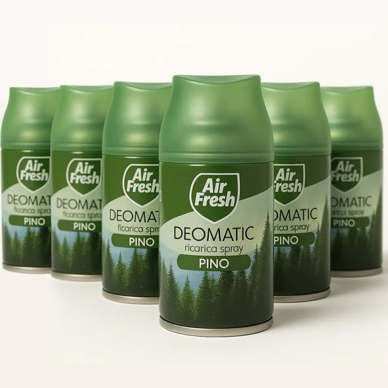 Non Perdere AIR FRESH Deomatic Set 6 x 250 ml Ricarica Spray Profumatore per Ambiente Pino