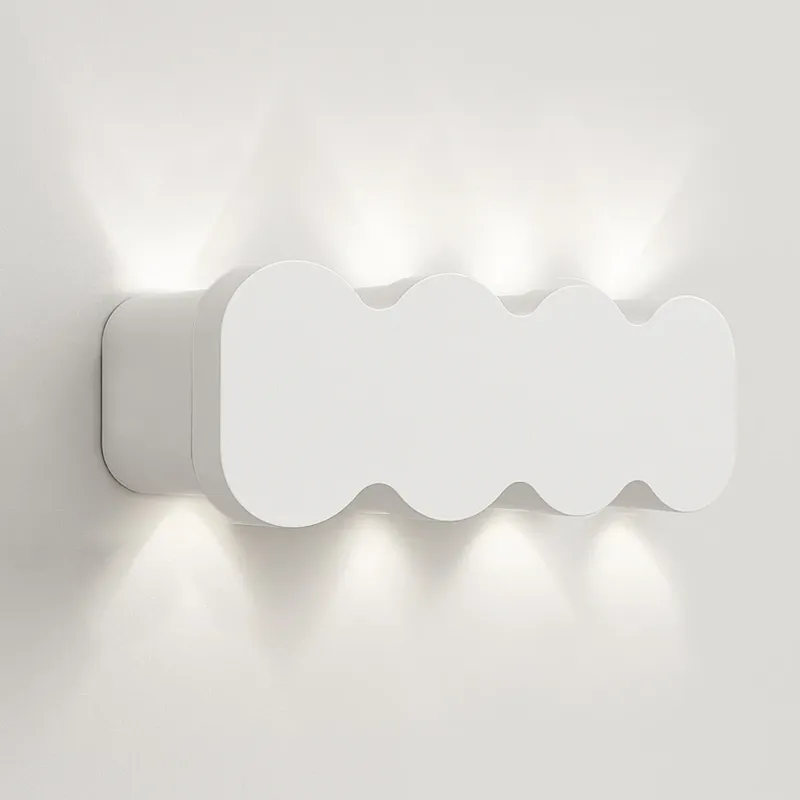 Applique da Muro 8 Led Lampada a Parete Bianco con Luce Bianco Freddo 21x8x3cm Offerta Lampo