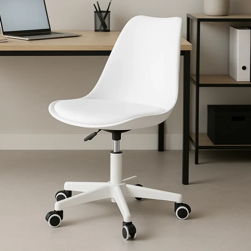 Occasione Imperdibile Sedia da Ufficio Full Bianco Poltrona da Studio e Casa Ergonomica con Ruote