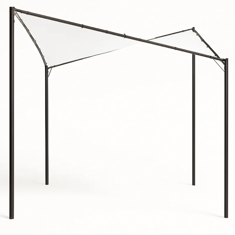 Ordina Subito Gazebo a Vela da Giardino Esterno Bar 4x4 Metri Bianco Telo Copertura Farfalla