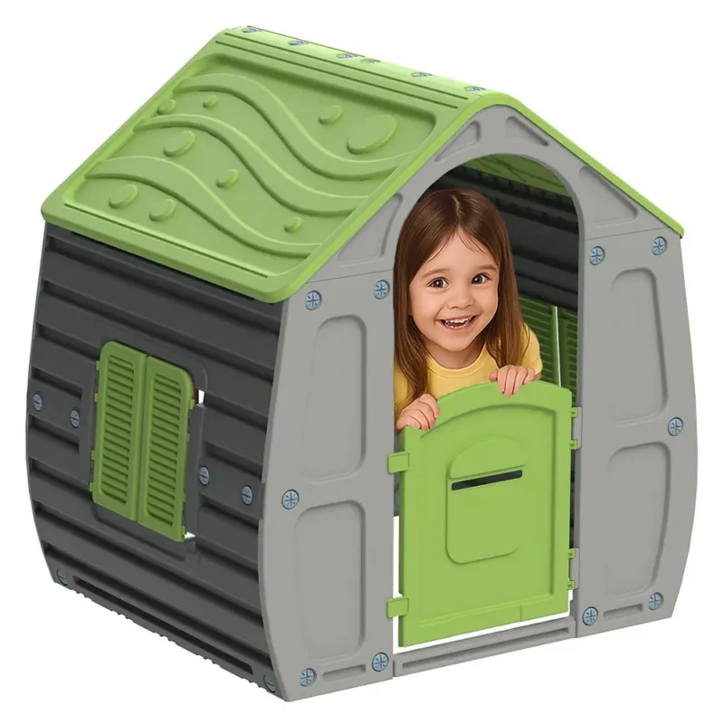 Miglior Prezzo Casetta Casetta per Bambini in Plastica Verde per Interni e Esterni 102x90x109cm