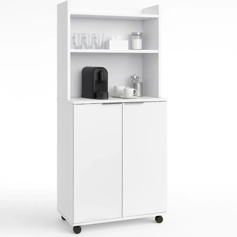 Soddisfatti O Rimborsati Mobile Stazione Coffee Angolo Bar Snack da Ufficio Credenza Multiuso per Caffè
