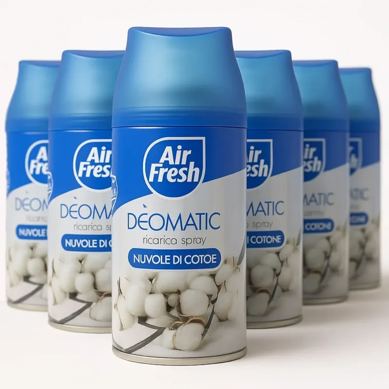 Vendita Finale AIR FRESH Deomatic Set 6x250ml Ricarica Spray Profumatore Ambiente Nuvola Cotone