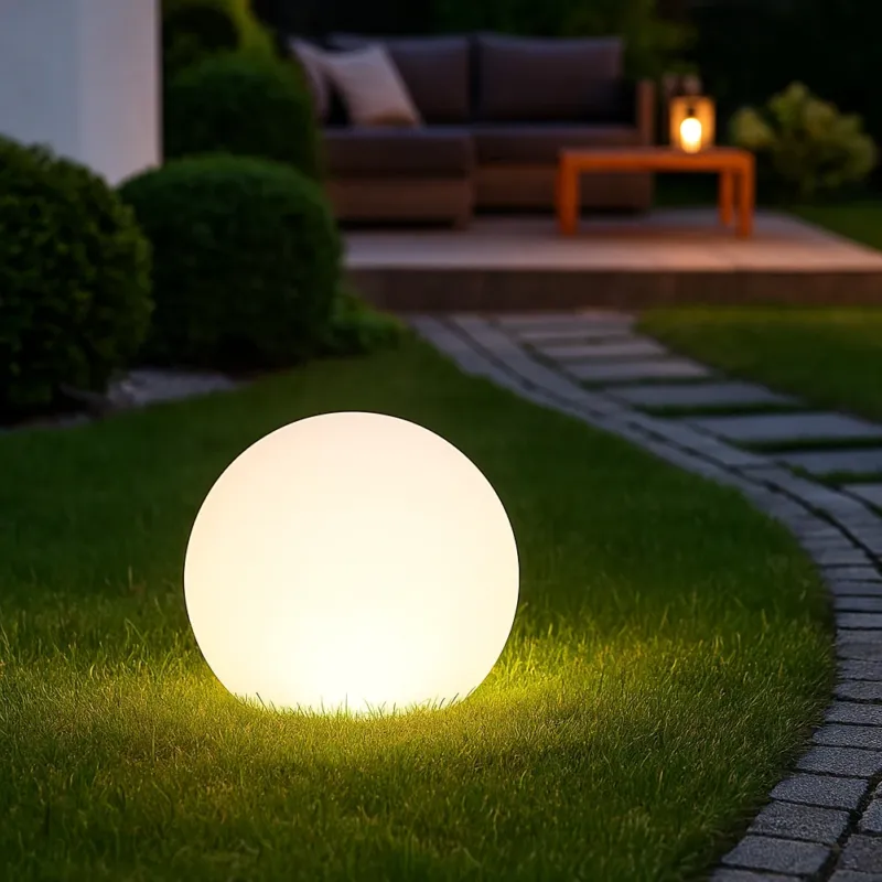 Novità Lampada Solare a Sfera 17 cm Telecomando Luce RGB e Bianco per Esterni Giardino