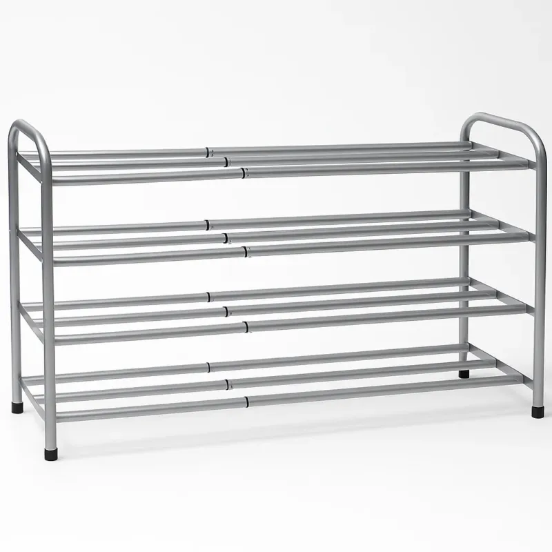 Bestseller Scarpiera in Metallo Estensibile con 4 Ripiani Porta Scarpe Piedini Antiscivolo