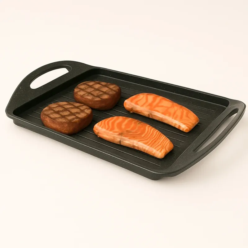Scelto Dai Clienti Piastra Grill Bistecchiera con 2 Manici e Fondo Induzione Effetto Pietra 25x35cm