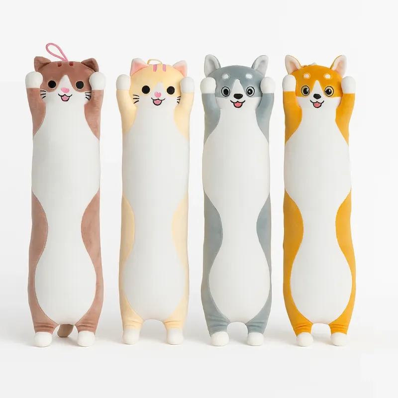 Promozione Esclusiva 3pz Peluche Cuscino Gattini 50cm Morbidi e Colorati Idea Regalo Bambini e Adulti