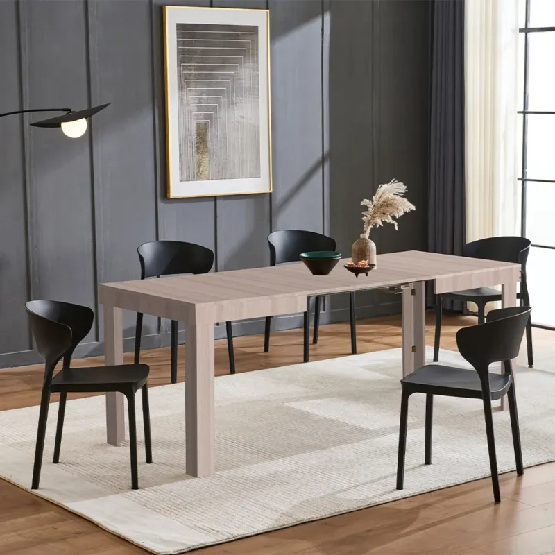 Quantità Limitata Tavolo da Pranzo Allungabile Fino a 6 Posti 120-200cm Olmo Cucina Estensibile