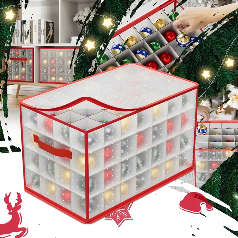 Spedizione Espresso Scatola Decorazioni Natalizie Organizer Addobbi Natalizi Capacità 112 Palline