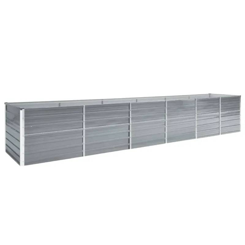 Letto Rialzato Giardino in Acciaio Zincato Resistente 480x80x77 cm Grigio Prezzo Conveniente