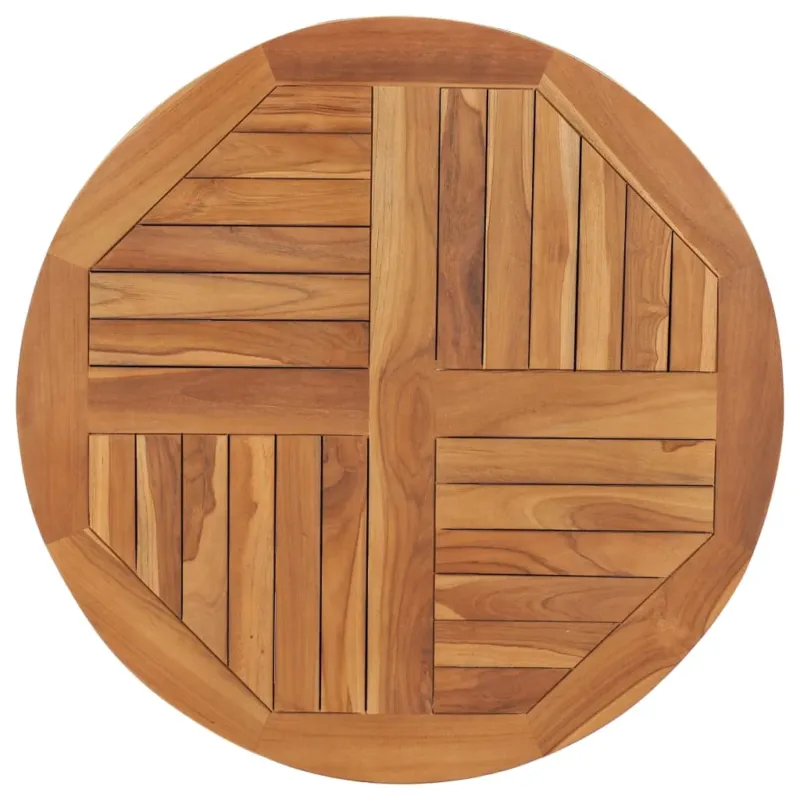 Piano Tavolo in Legno Massello di Teak Rotondo Versatile 2,5 cm 80 cm Spedito Oggi