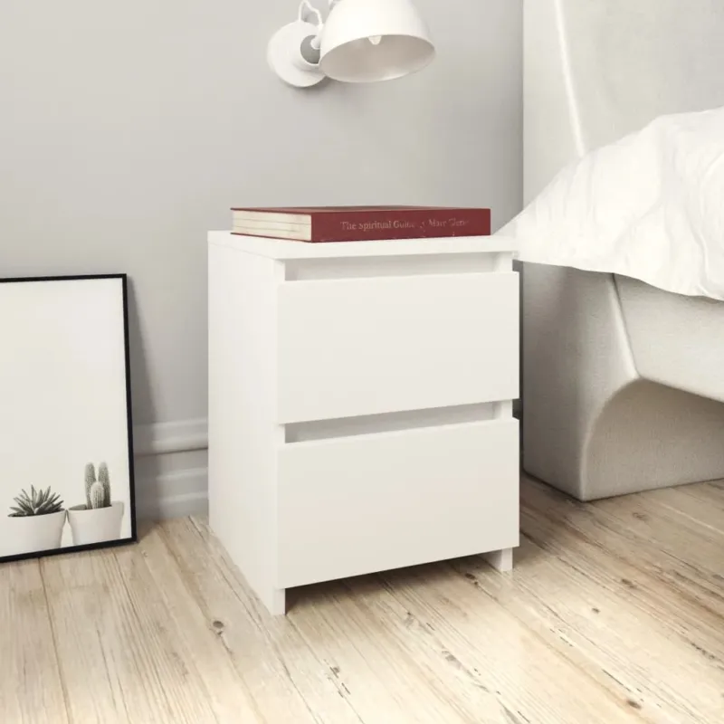 Comodino Bianco 30x30x40 cm Legno Ingegnerizzato Professionale