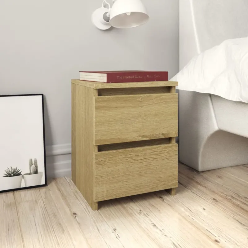 Comodini 2 pz Rovere Sonoma 30x30x40 cm in Legno Multistrato Non Perdere